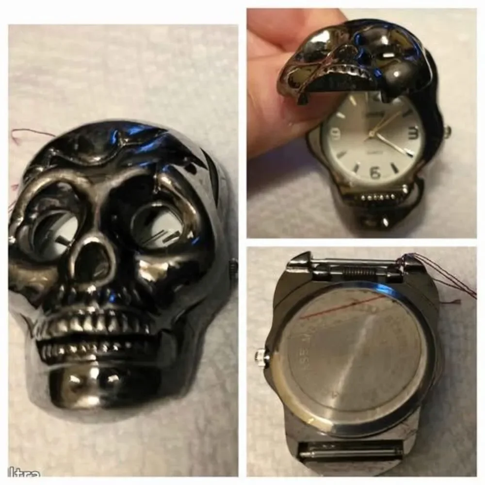 RARE vintage SPEED Skull Head Flip Wristwatch Biker Japan New 2000 Era.